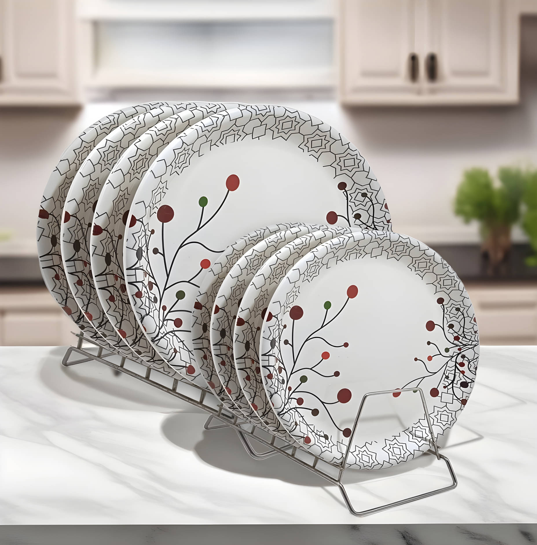 Inpro 8 Pcs Melamine Multi Color Full Plate & Half Plate Inpro 8 Pcs Melamine Multi Color Full Plate & Half Plate