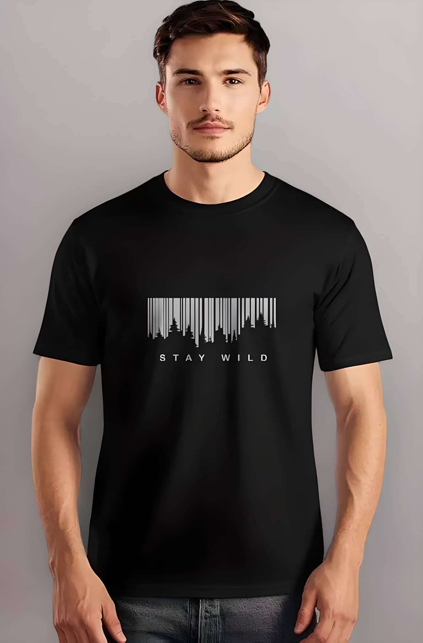     			KM Men Cotton Flex Relaxed Fit Printed T-Shirt ( Black 2 )