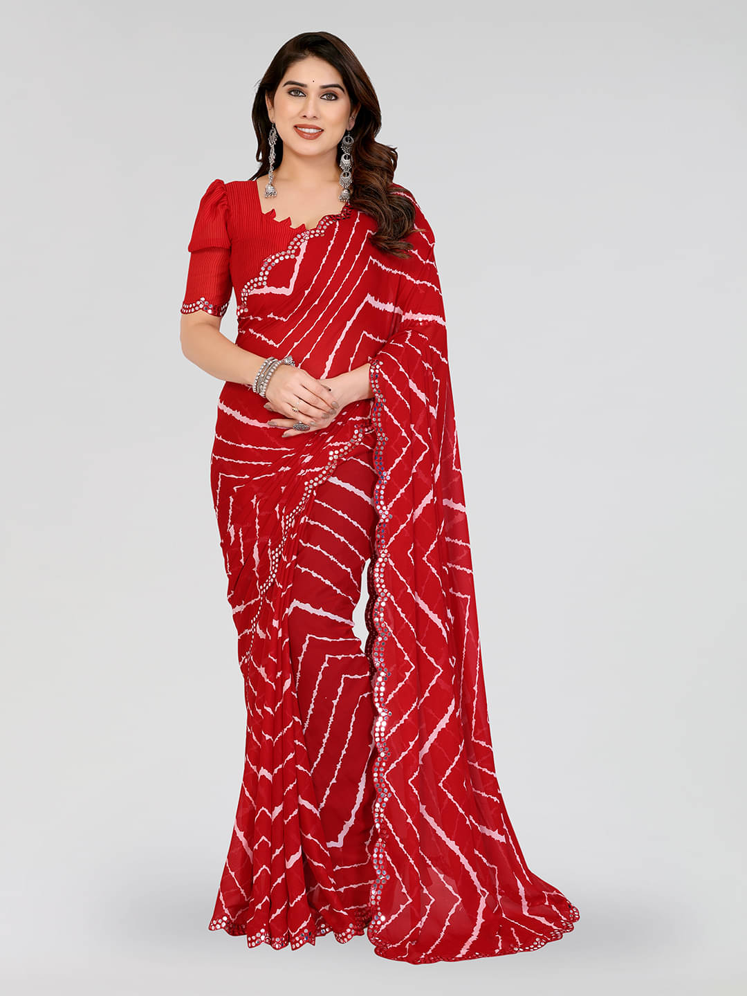 Kashvi Sarees Georgette Printed Kasavu Saree With Unstitched Blouse Piece ( red ) Kashvi Sarees Georgette Printed Kasavu Saree With Unstitched Blouse Piece ( red )