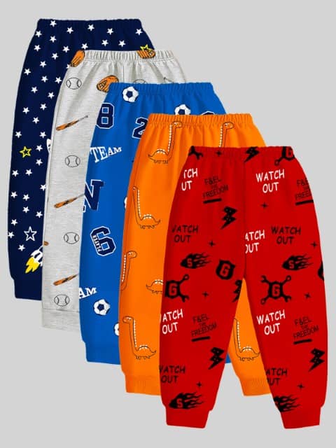 Kuchipoo Pack of 5 Boys Cotton Blend Trackpant ( Multicolor 1 ) - Track Pants | Buy online on ZillyBuy