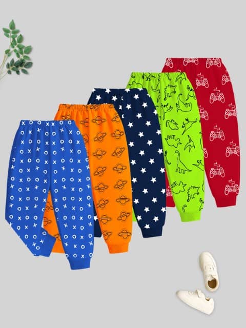 Kuchipoo Pack of 5 Boys Cotton Blend Trackpant ( Multicolor 14 ) - Track Pants | Buy online on ZillyBuy