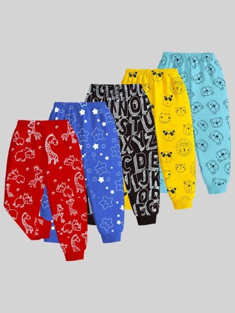 Kuchipoo Pack of 5 Boys Cotton Blend Trackpant ( Multi Color ) - Track Pants | Buy online on ZillyBuy
