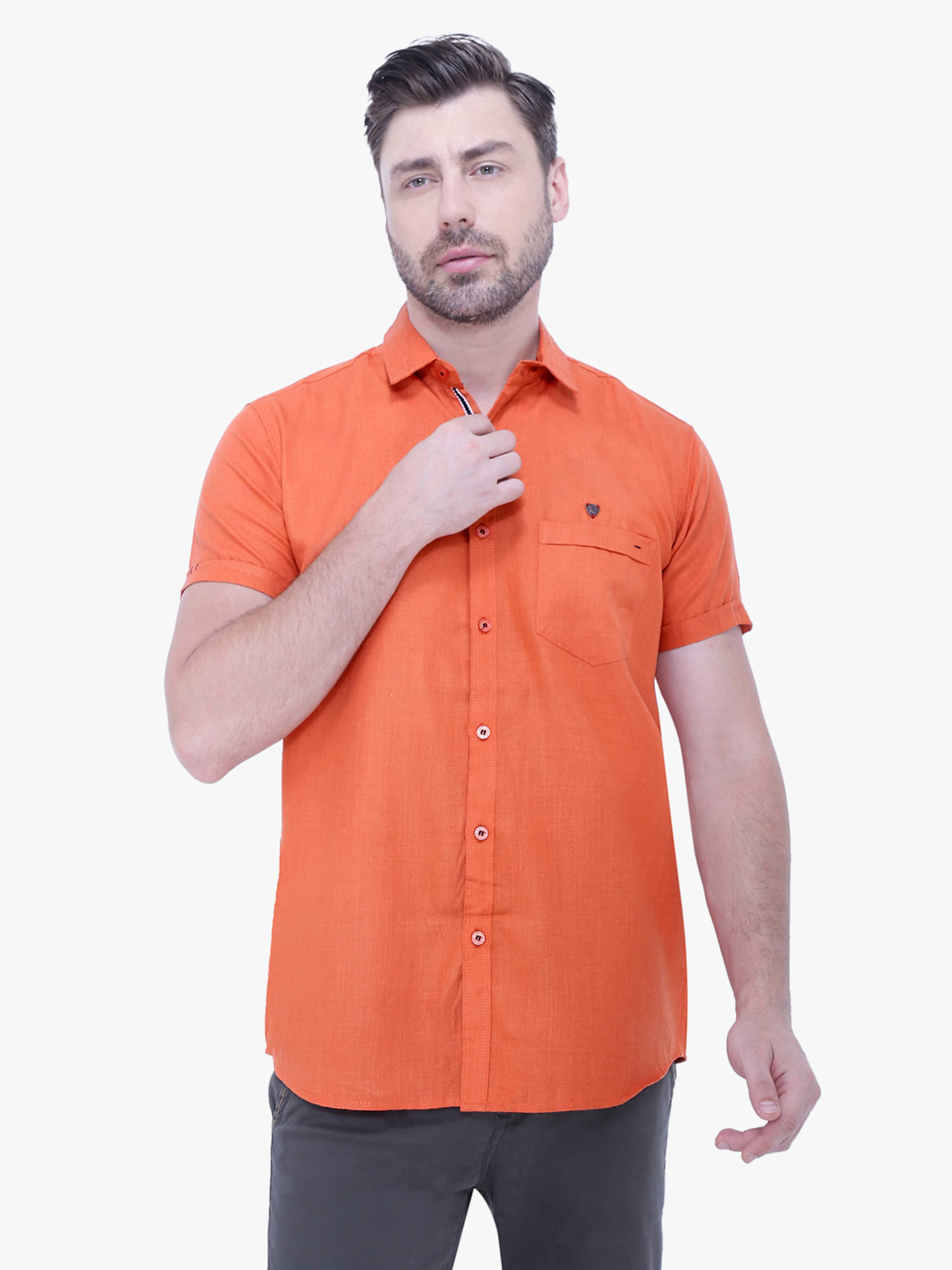Kuons Avenue Linen Regular Fit Solids Half Sleeves Men's Casual Shirt - Brown ( Pack of 1 ) Kuons Avenue Linen Regular Fit Solids Half Sleeves Men's Casual Shirt - Brown ( Pack of 1 )