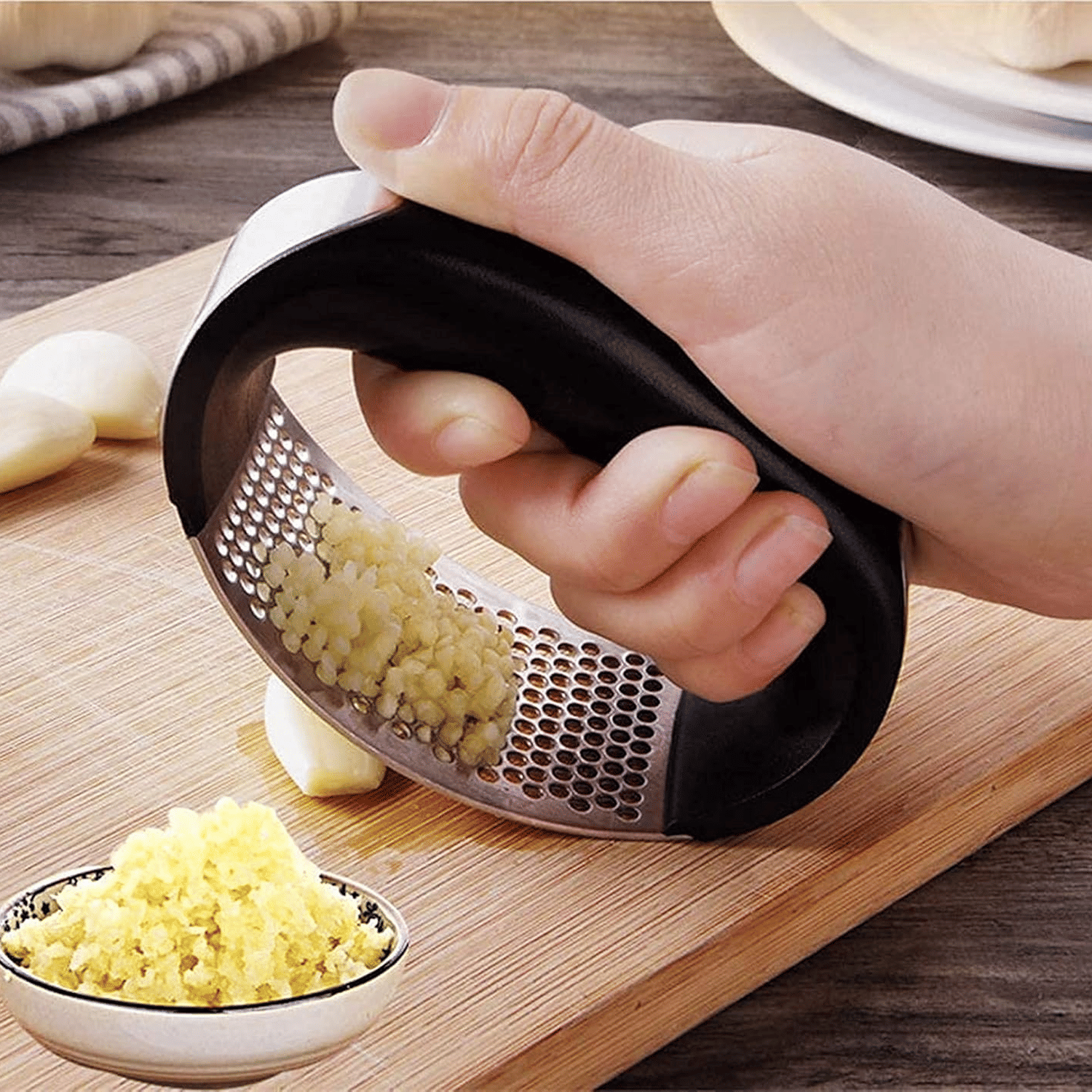     			MAHADEV ENTERPRISE Garlic Press Steel Kitchen Press ( Pack of 1 )