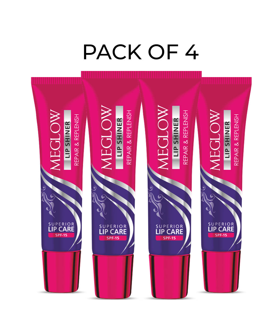     			Meglow Lip Shiner with SPF 15 Protection with Nourishment Jojoba Oil 15g ( Pack of 4 )
