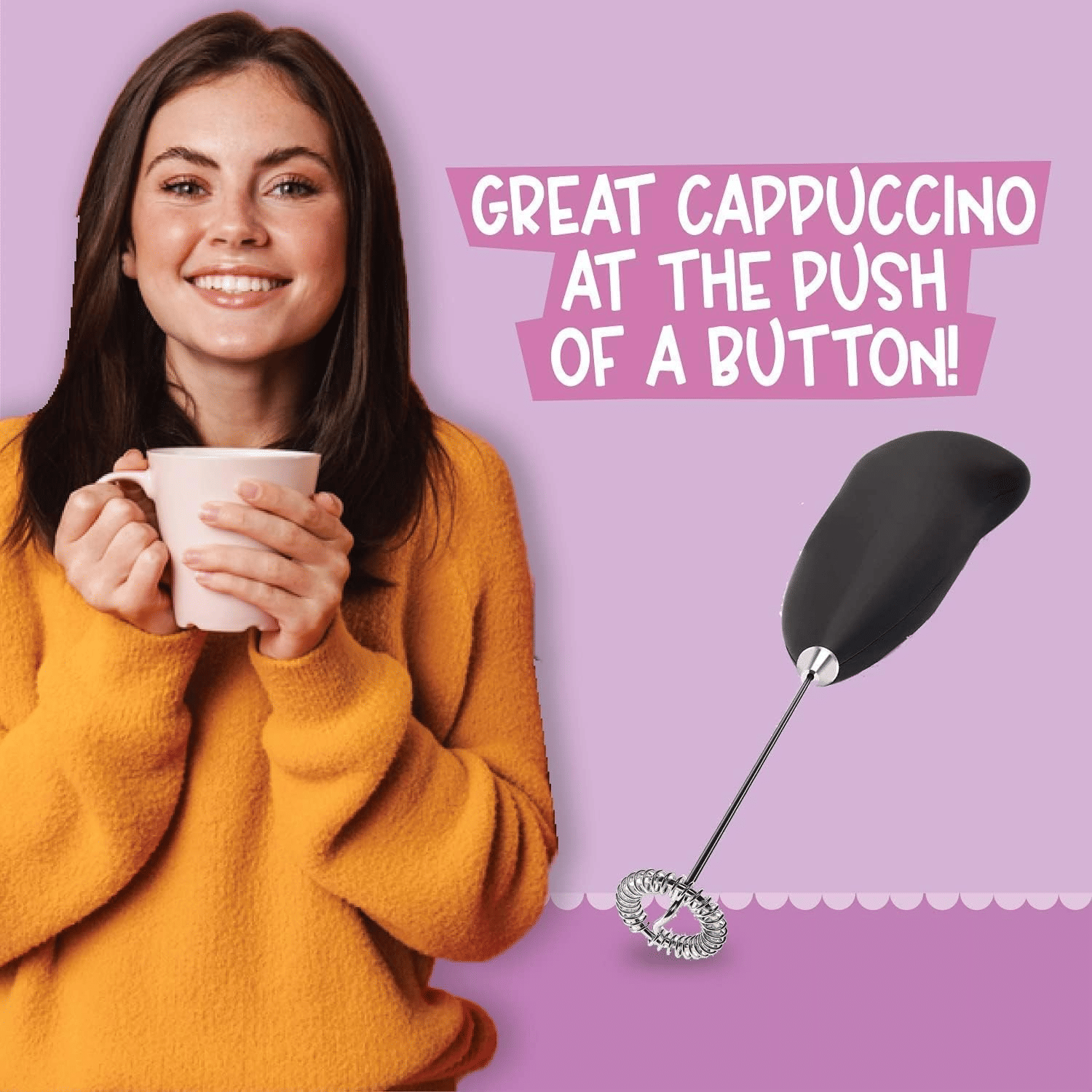     			Milk Wand Mixer Frother for Latte Coffee Hot Milk, Milk Frother for Coffee, Egg Beater, Hand Blender, Coffee Beater