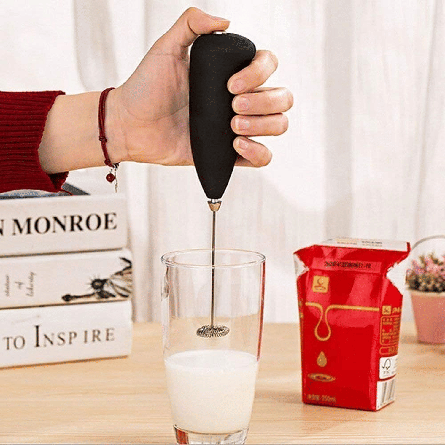 Milk Wand Mixer Frother for Latte Coffee Hot Milk, Milk Frother for Coffee, Egg Beater, Hand Blender, Coffee Beater