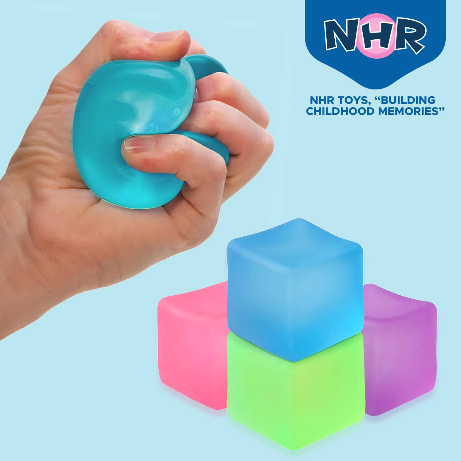     			NHR Squishy Gel Cube Toy – Snowflake Squeeze Fidget for Stress Relief, Anxiety & Focus | Soft Sensory Toy for Kids & Adults | Fun Birthday & Party Gift Idea (Multicolors) Set of 2