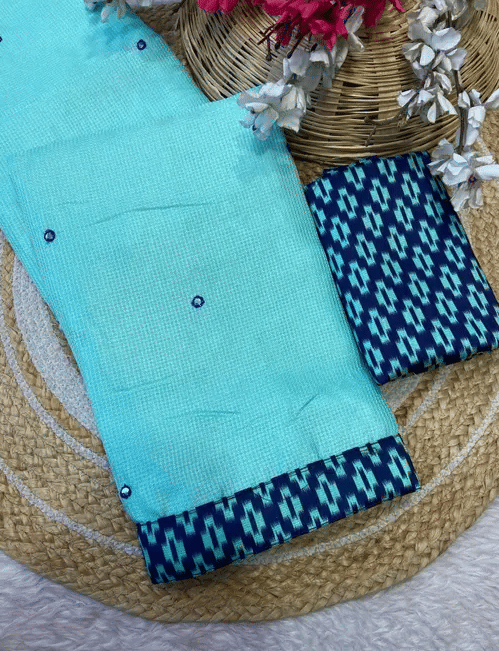 R K S M Jute Printed Regular Saree With Unstitched Blouse Piece ( Teal )     			R K S M Jute Printed Regular Saree With Unstitched Blouse Piece ( Teal )