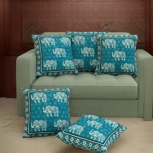 R2H2 - Pack of 5 Others Abstract Regular Pillow Cover ( 40.64 cm(16) x 40.64 cm(16) ) - Blue R2H2 - Pack of 5 Others Abstract Regular Pillow Cover ( 40.64 cm(16) x 40.64 cm(16) ) - Blue