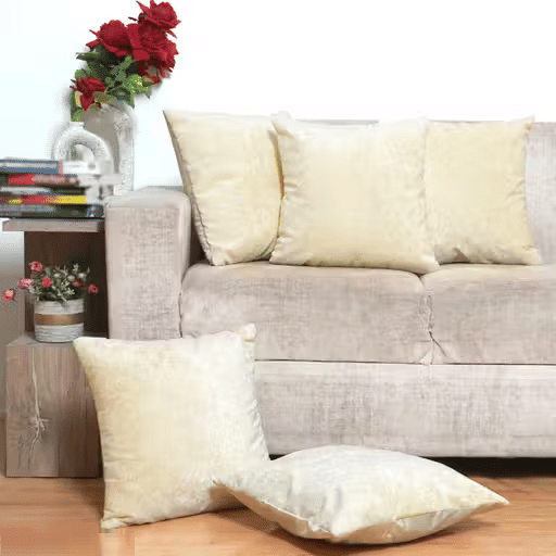 R2H2 - Pack of 5 Velvet Abstract Regular Pillow Cover ( 40.64 cm(16) x 40.64 cm(16) ) - Peach     			R2H2 - Pack of 5 Velvet Abstract Regular Pillow Cover ( 40.64 cm(16) x 40.64 cm(16) ) - Peach