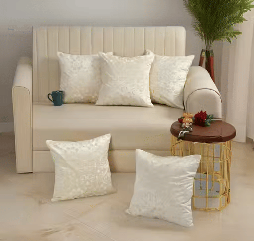 R2H2 - Pack of 5 Velvet Abstract Regular Pillow Cover ( 40.64 cm(16) x 40.64 cm(16) ) - White R2H2 - Pack of 5 Velvet Abstract Regular Pillow Cover ( 40.64 cm(16) x 40.64 cm(16) ) - White