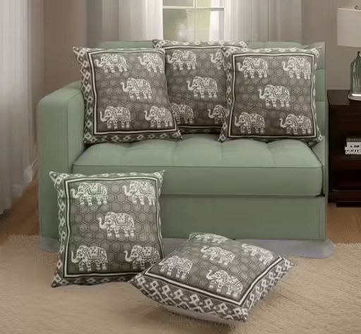 R2H2 - Pack of 5 Velvet Abstract Regular Pillow Cover ( 40.64 cm(16) x 40.64 cm(16) ) - Gray R2H2 - Pack of 5 Velvet Abstract Regular Pillow Cover ( 40.64 cm(16) x 40.64 cm(16) ) - Gray
