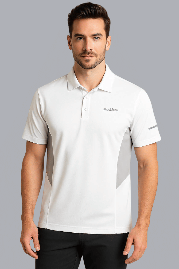 RF RAVES White Polyester Regular Fit Men's Sports Polo T-Shirt ( Pack of 1 ) RF RAVES White Polyester Regular Fit Men's Sports Polo T-Shirt ( Pack of 1 )