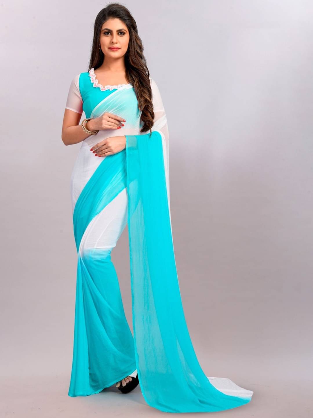 SATVASHIV Chiffon Printed Regular Saree With Unstitched Blouse Piece ( Multicolor 1 )     			SATVASHIV Chiffon Printed Regular Saree With Unstitched Blouse Piece ( Multicolor 1 )