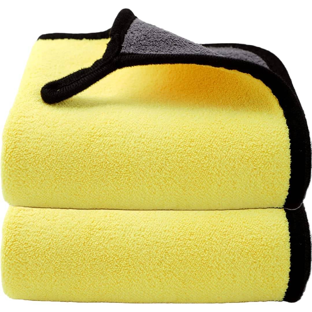     			SCODELLA Yellow 400 GSM Microfiber Cloth For Automobile ( Pack of 2 )