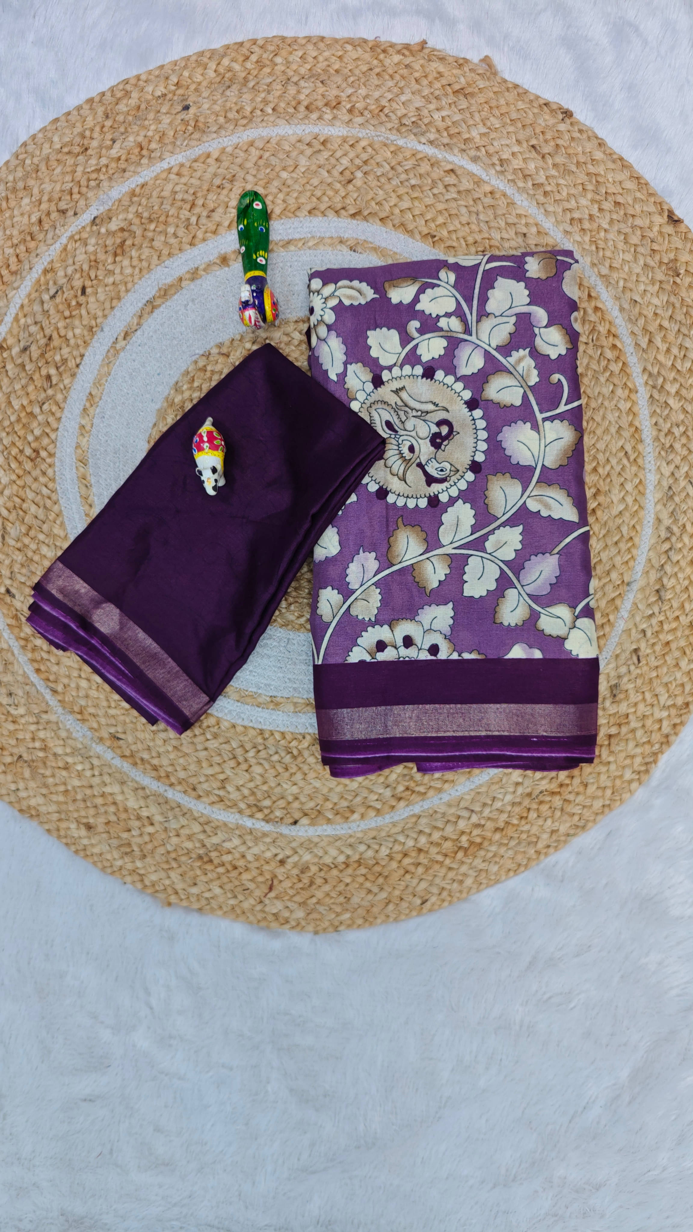     			SHIRODHARI Cotton Blend Printed Sambalpuri Saree With Unstitched Blouse Piece ( Lavender )