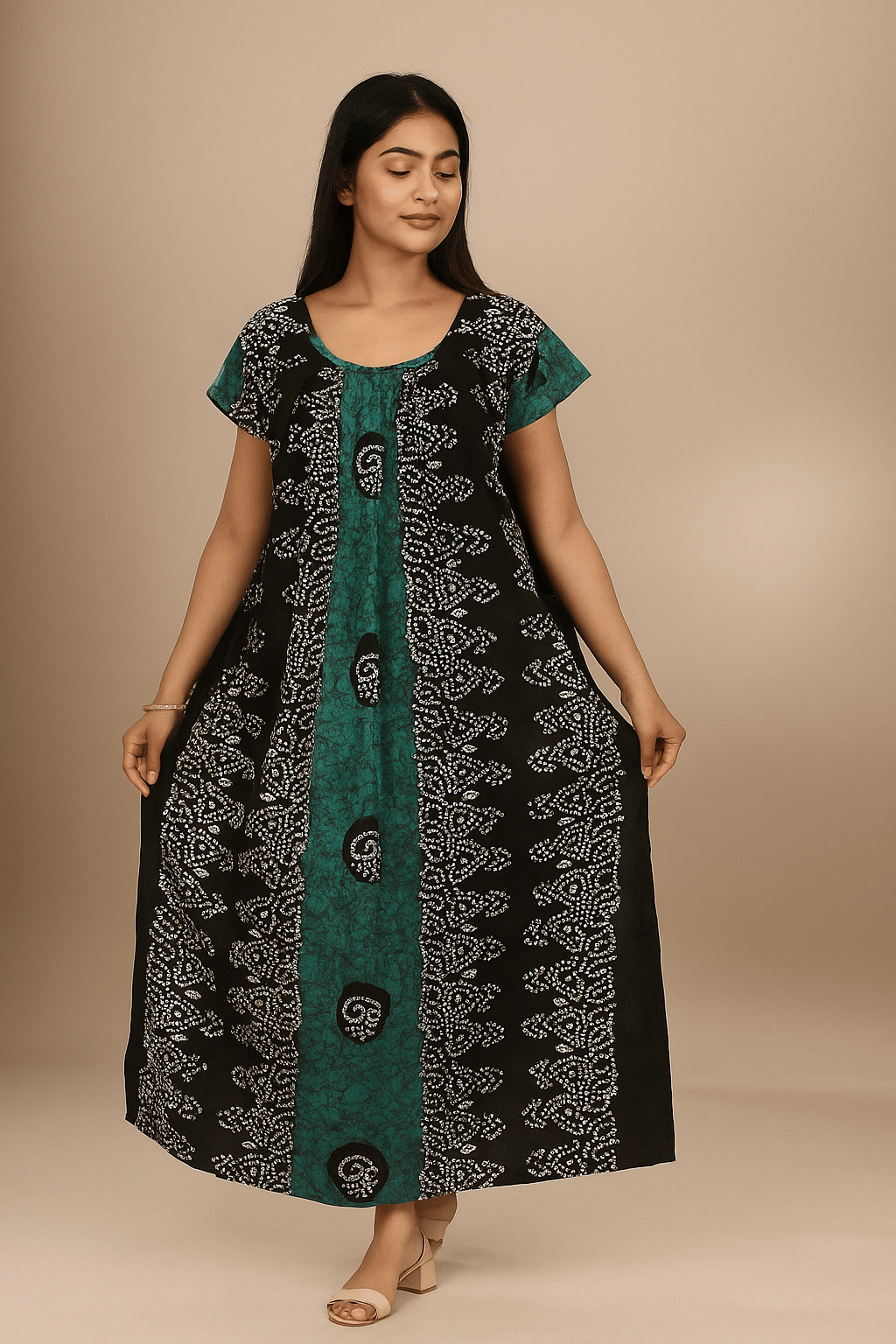     			SUCHITRA STORE Cotton Printed Women Regular Nighty ( Teal )