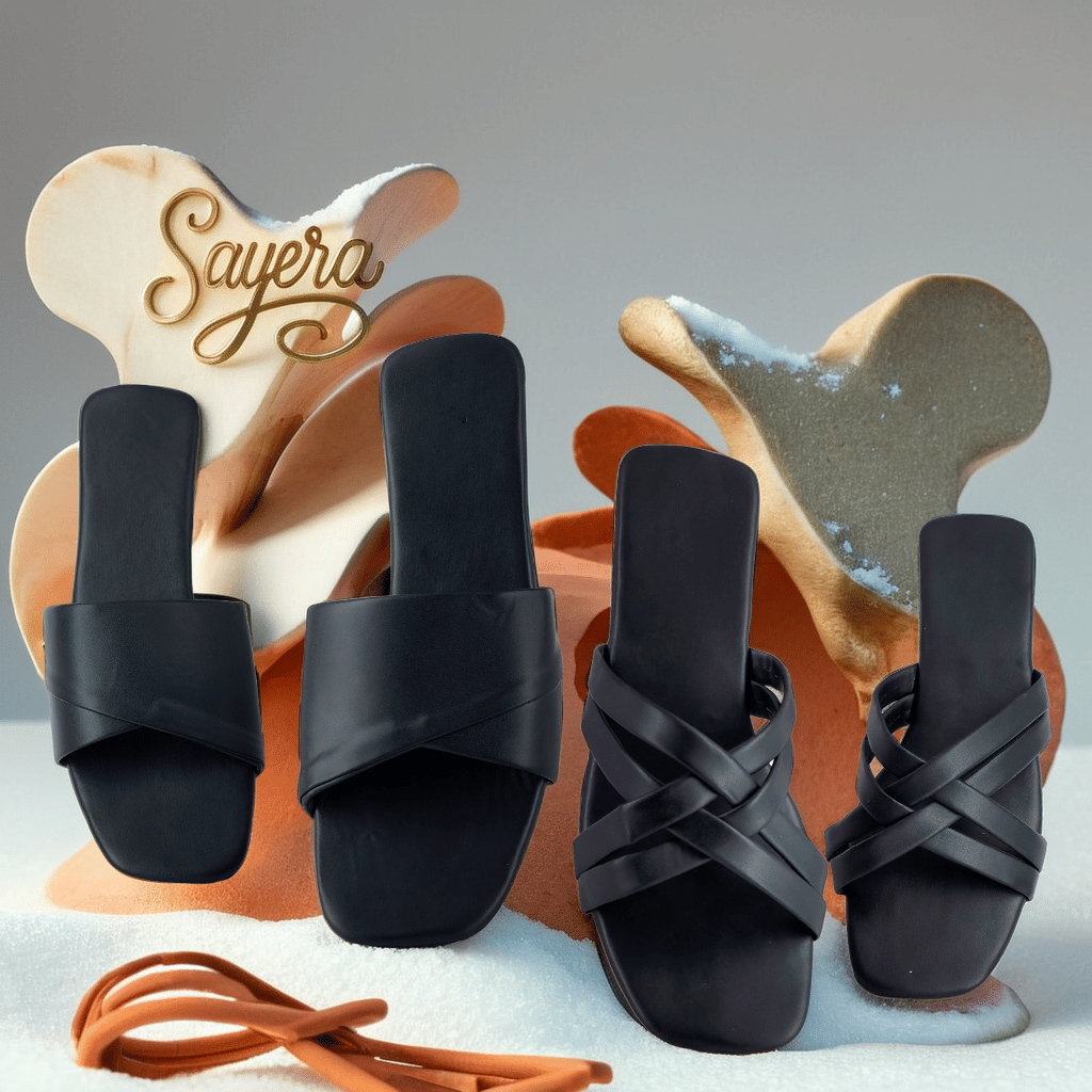     			Sayera Black Women's Flats