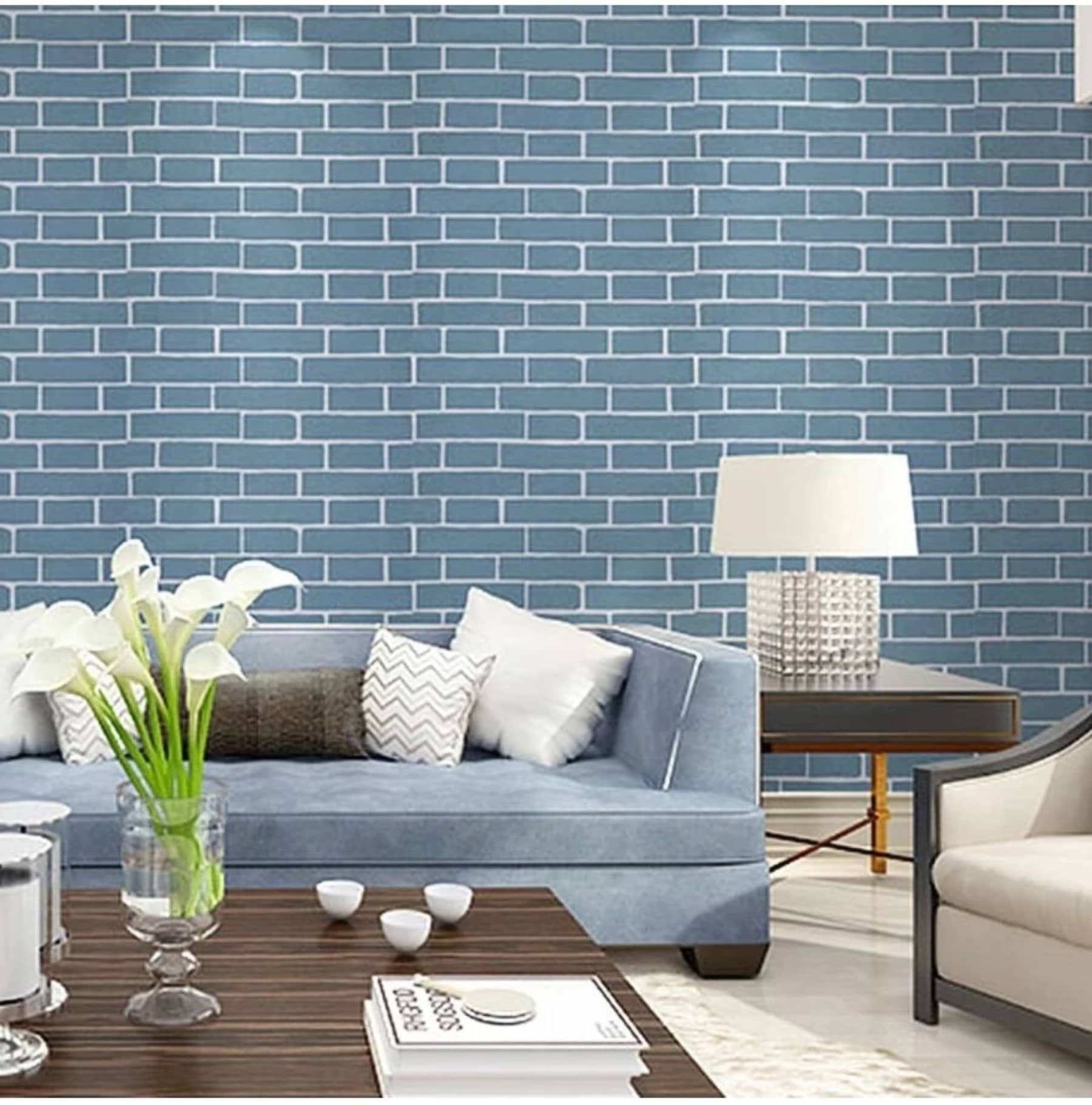 Sekhmet Blue Qube 3D Wall Sticker Oil Proof and Waterproof, Kitchen Backsplash Sky Gold Stickers Wallpaper for Hotel, Living Room