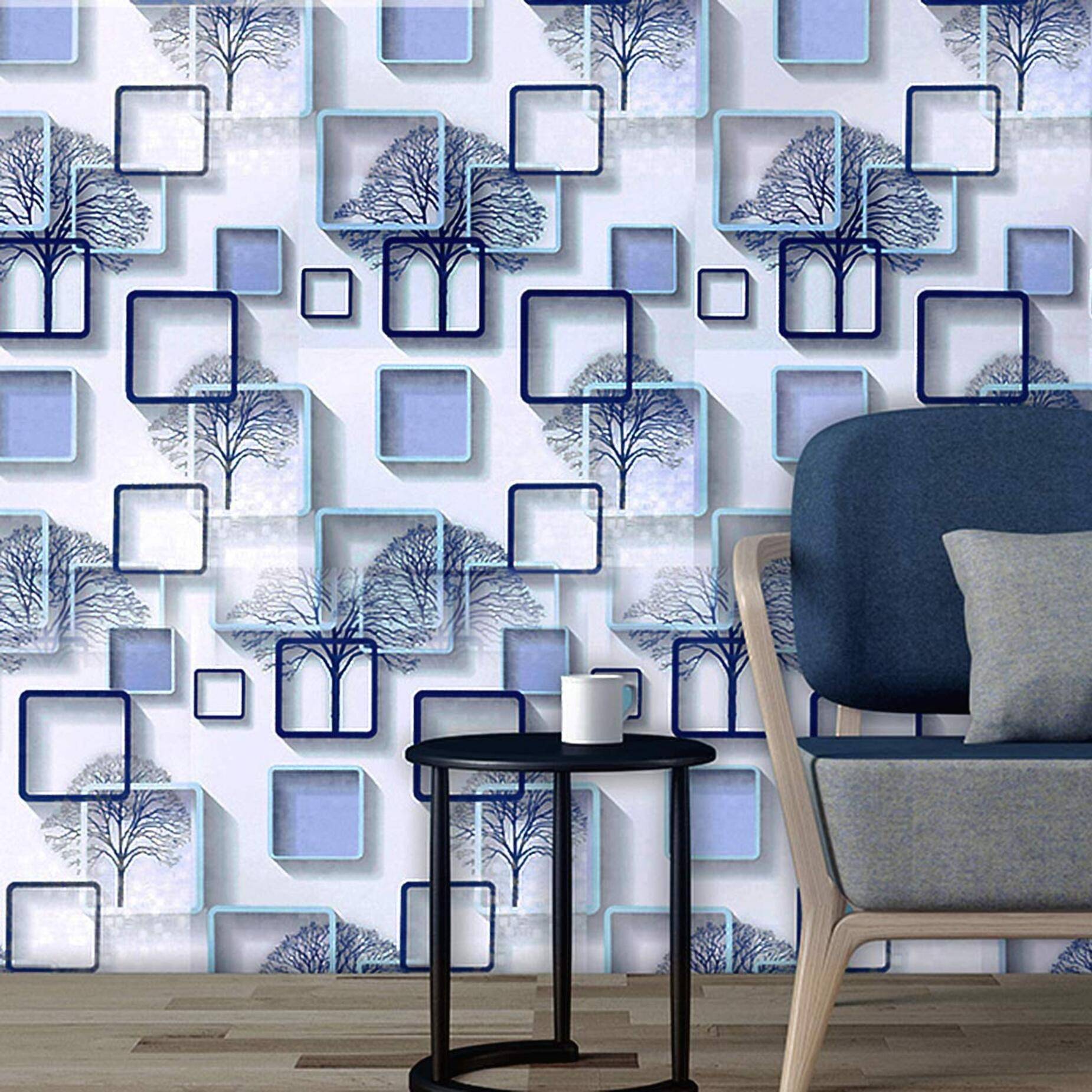 Sekhmet Blue Qube 3D Wall Sticker Oil Proof and Waterproof, Kitchen Backsplash Sky Gold Stickers Wallpaper for Hotel, Living Room Sekhmet Blue Qube 3D Wall Sticker Oil Proof and Waterproof, Kitchen Backsplash Sky Gold Stickers Wallpaper for Hotel, Living Room