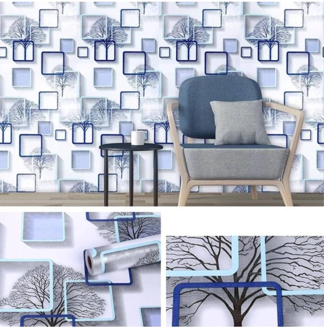 Sekhmet Blue Qube 3D Wall Sticker Oil Proof and Waterproof, Kitchen Backsplash Sky Gold Stickers Wallpaper for Hotel, Living Room Sekhmet Blue Qube 3D Wall Sticker Oil Proof and Waterproof, Kitchen Backsplash Sky Gold Stickers Wallpaper for Hotel, Living Room