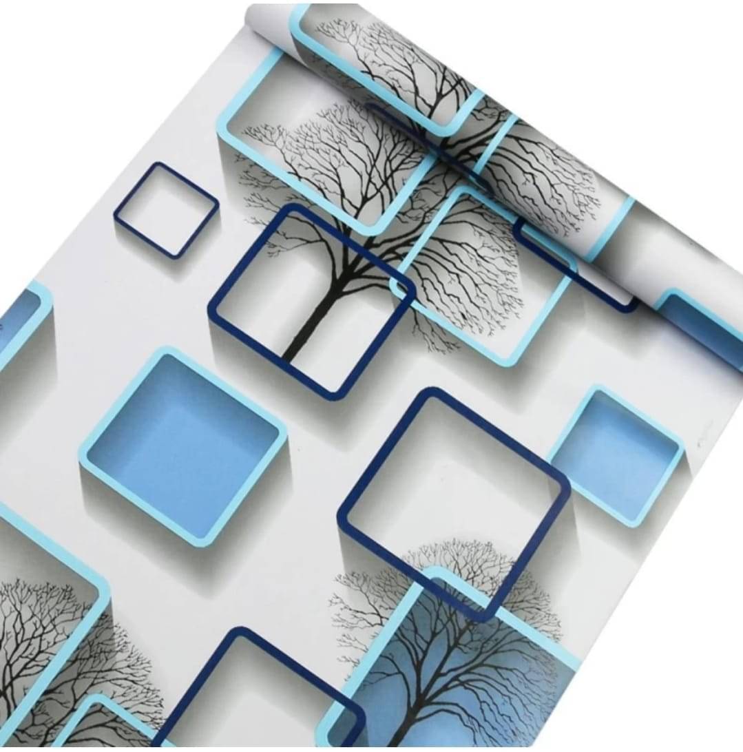 Sekhmet Blue Qube 3D Wall Sticker Oil Proof and Waterproof, Kitchen Backsplash Sky Gold Stickers Wallpaper for Hotel, Living Room Sekhmet Blue Qube 3D Wall Sticker Oil Proof and Waterproof, Kitchen Backsplash Sky Gold Stickers Wallpaper for Hotel, Living Room