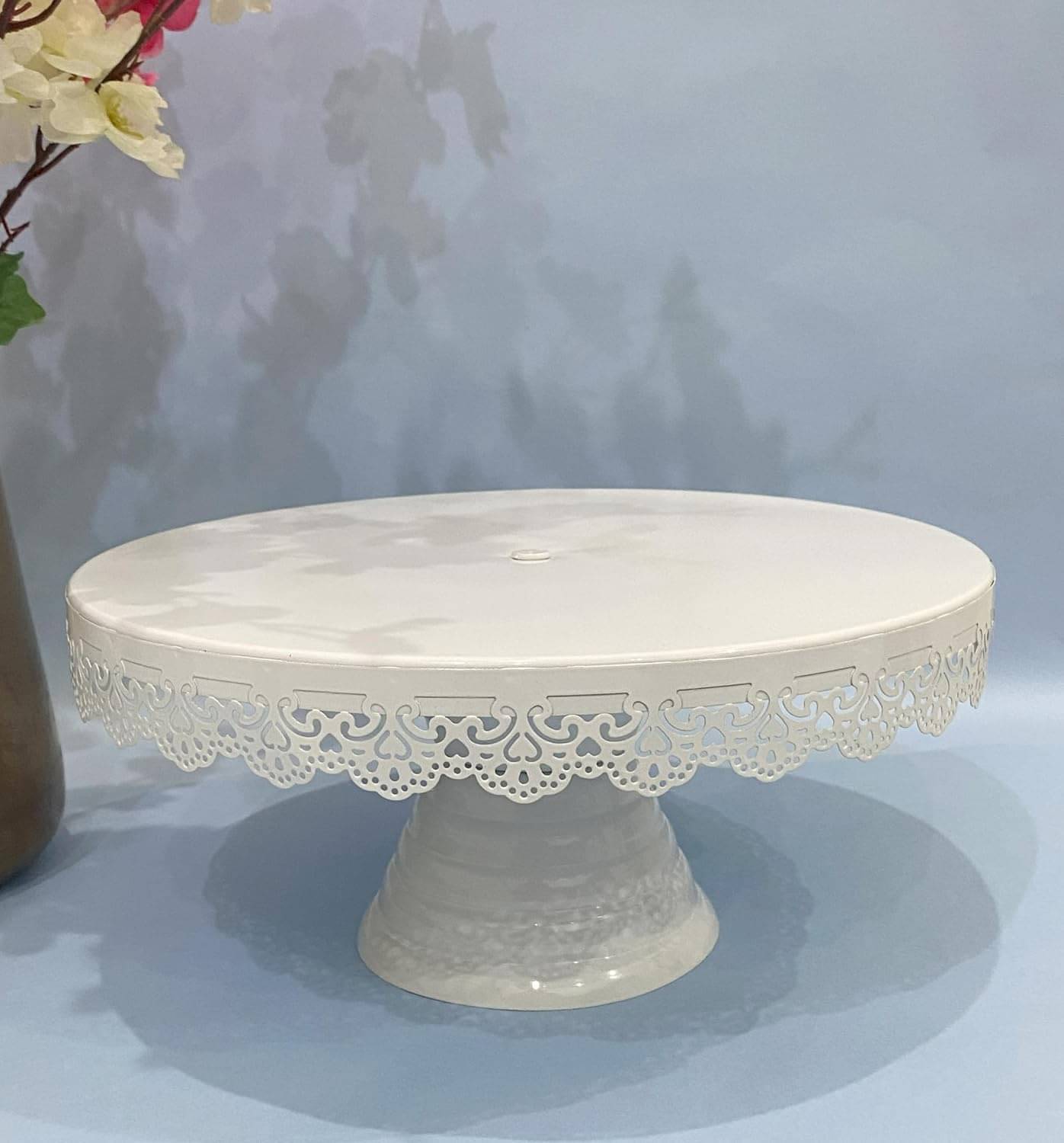     			THE UNIQUE DESIGNS Cake Stand metal large Printed Ceramic Dinner Set ( Pack of 1 ) White