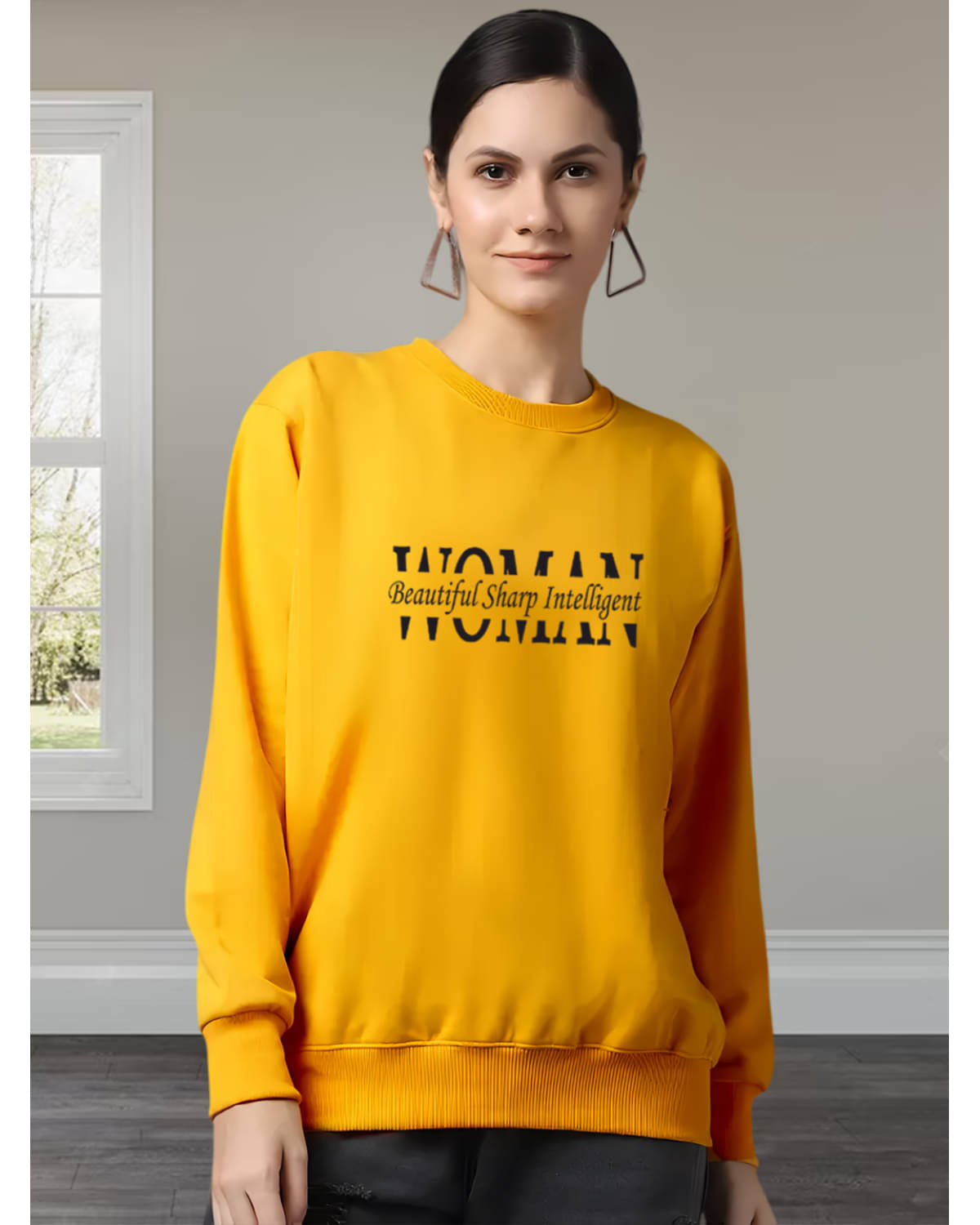 Unicus Apparel Women Fleece Round Neck Sweatshirt ( Mustard )     			Unicus Apparel Women Fleece Round Neck Sweatshirt ( Mustard )