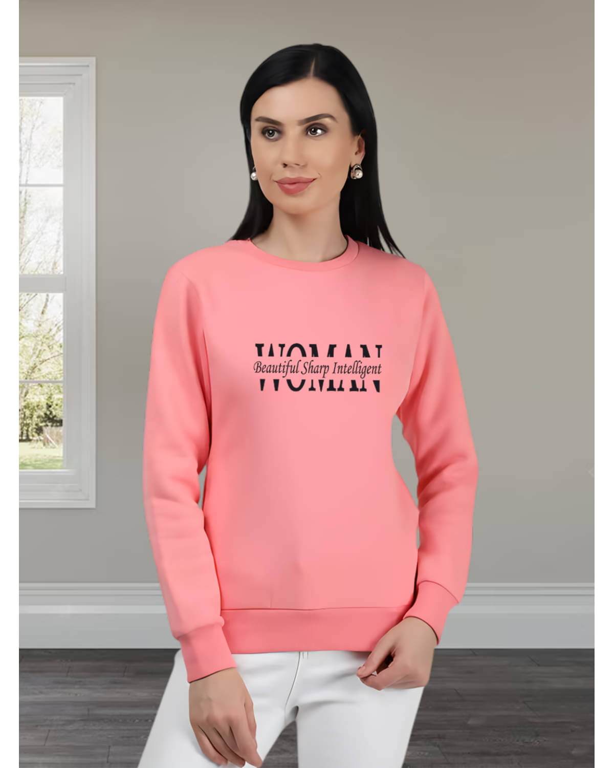 Unicus Apparel Women Fleece Round Neck Sweatshirt ( Peach ) Unicus Apparel Women Fleece Round Neck Sweatshirt ( Peach )