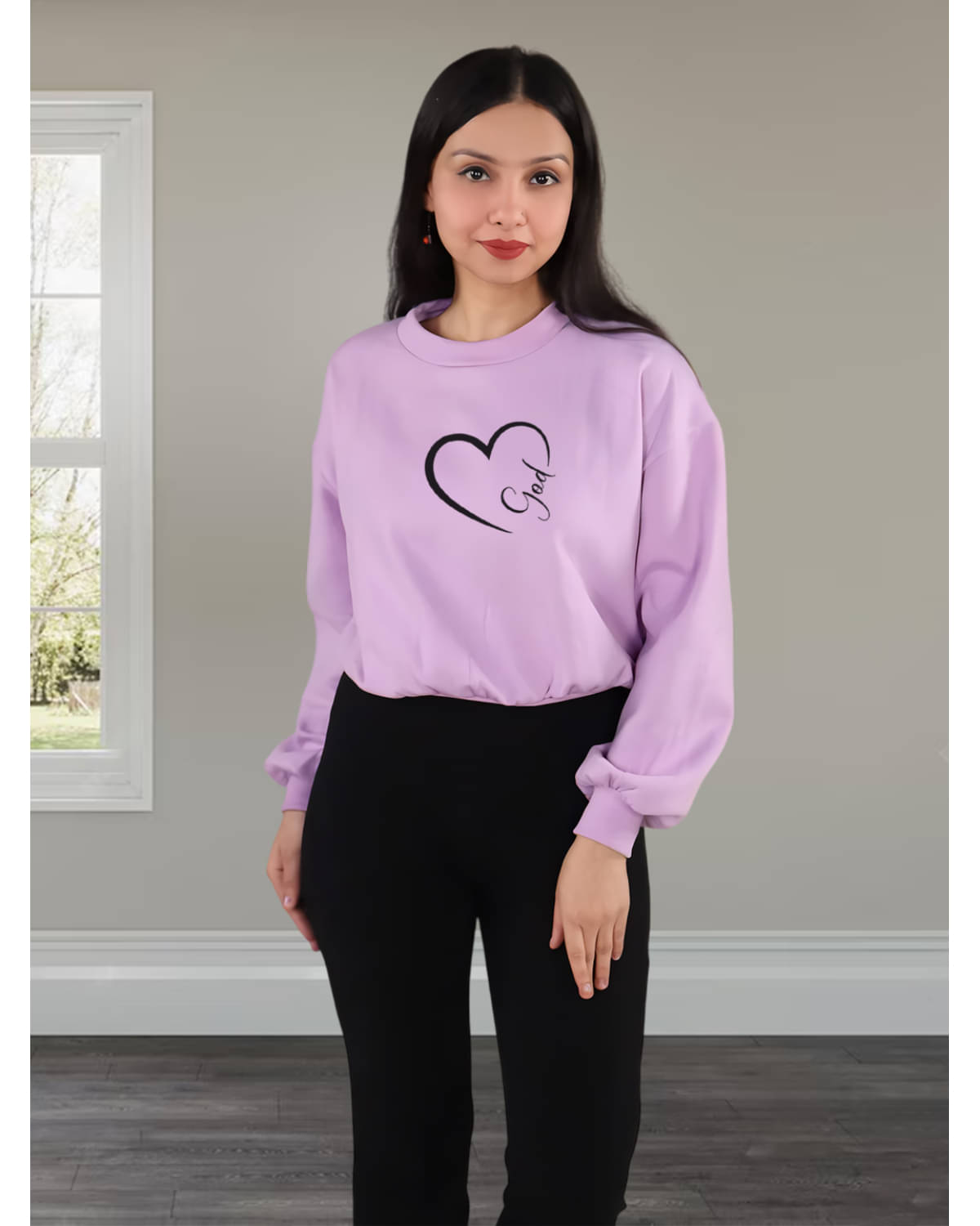 Unicus Apparel Fleece Women's Non Hooded Sweatshirt ( Purple ) Unicus Apparel Fleece Women's Non Hooded Sweatshirt ( Purple )