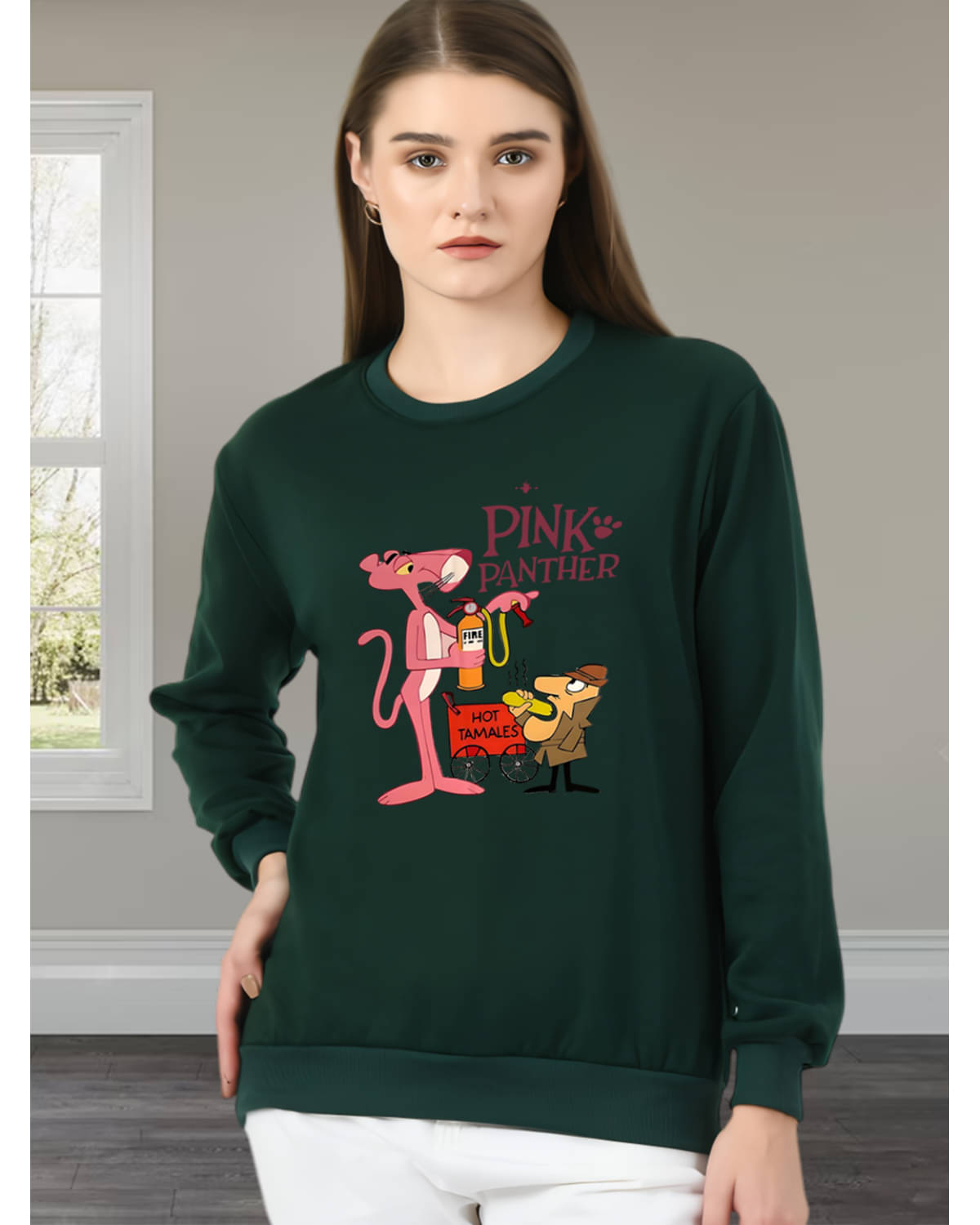 Unicus Apparel Women Fleece Round Neck Sweatshirt ( Green ) Unicus Apparel Women Fleece Round Neck Sweatshirt ( Green )