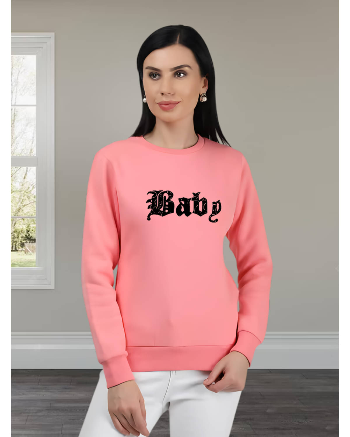     			Unicus Apparel Fleece Women's Non Hooded Sweatshirt ( Peach )