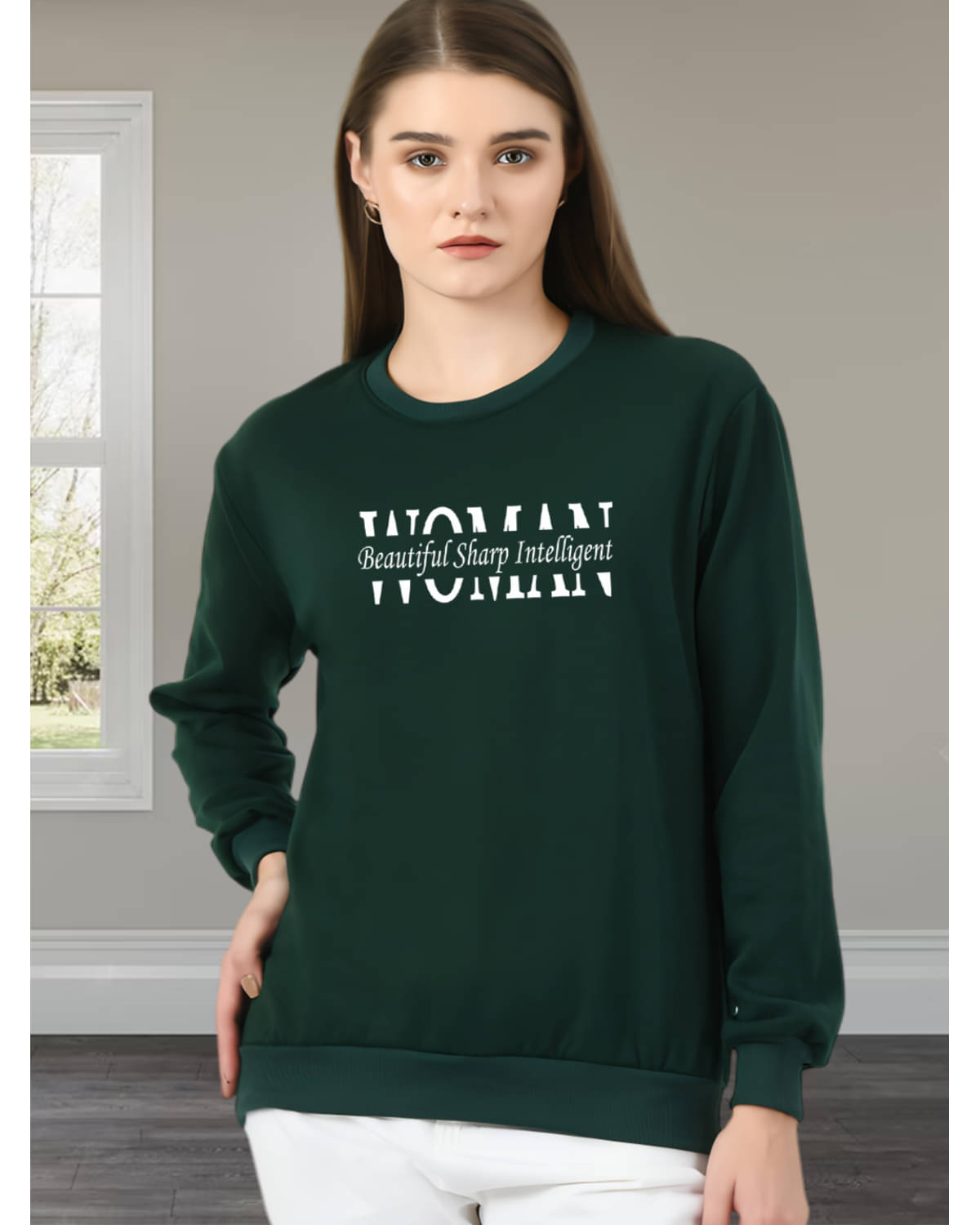     			Unicus Apparel Fleece Women's Non Hooded Sweatshirt ( Green )