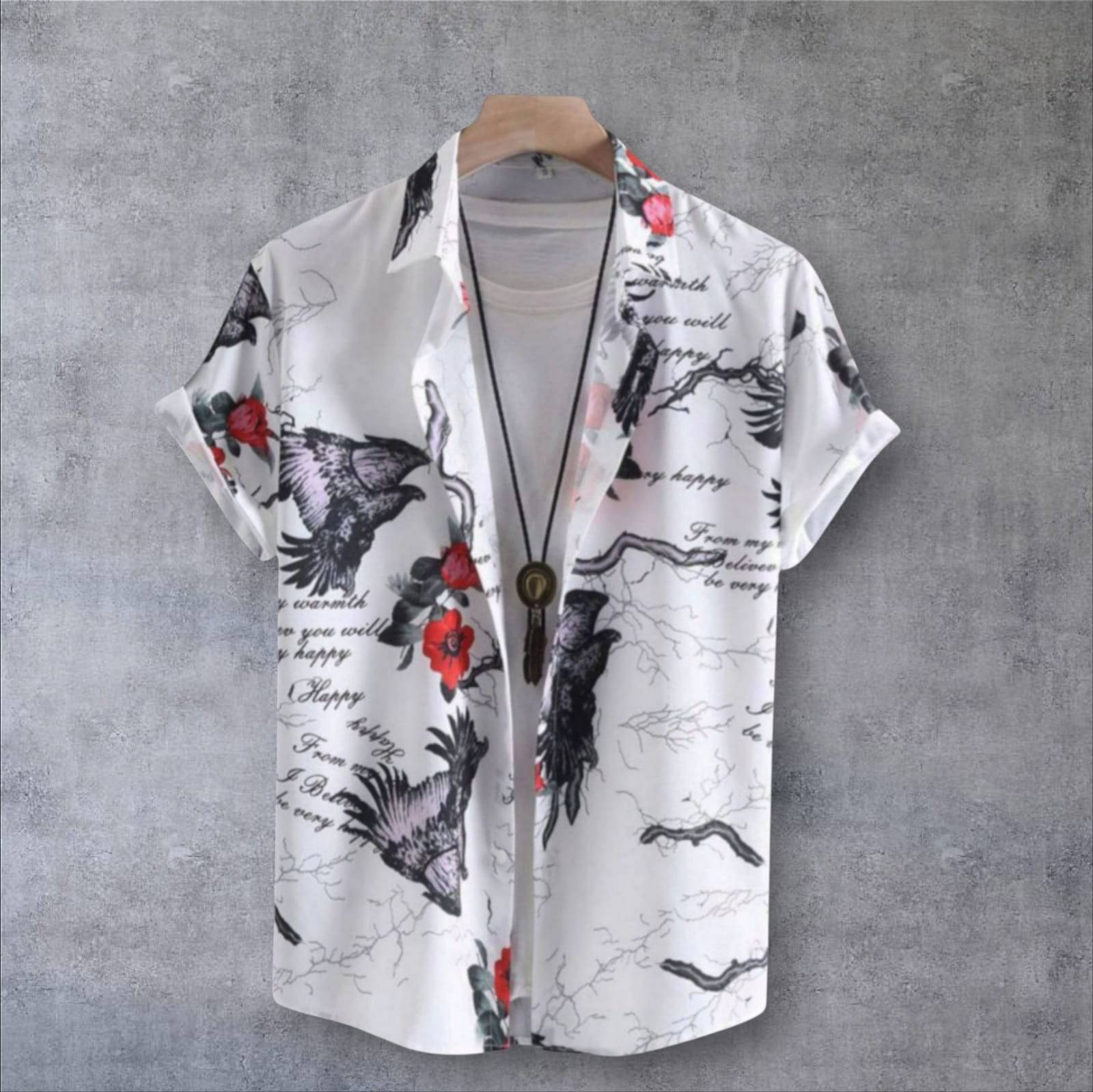     			V J Brothors Poly Cotton Regular Fit Self Design Half Sleeves Men's Casual Shirt - White ( Pack of 1 )