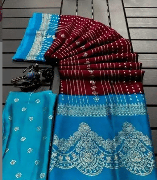     			VAANISRI Georgette Printed Regular Saree With Unstitched Blouse Piece ( Maroon )