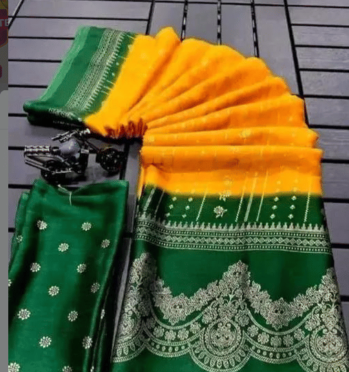     			VAANISRI Georgette Printed Regular Saree With Unstitched Blouse Piece ( Yellow )