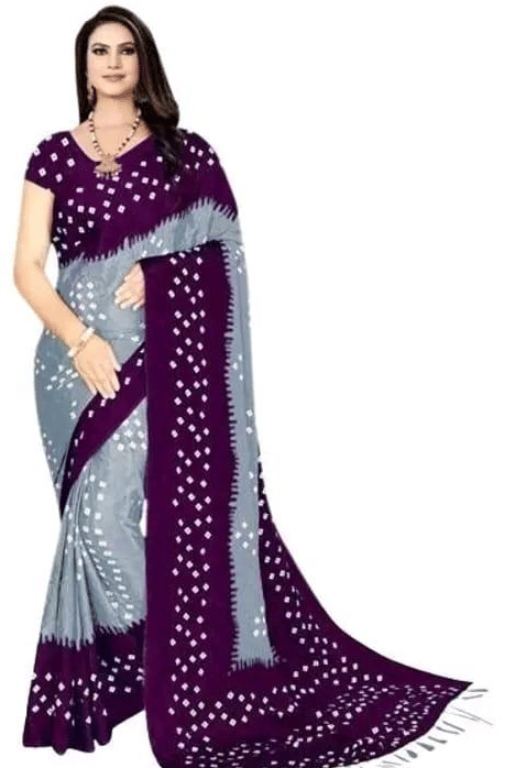     			VAANISRI Silk Printed Regular Saree With Unstitched Blouse Piece ( Grey )