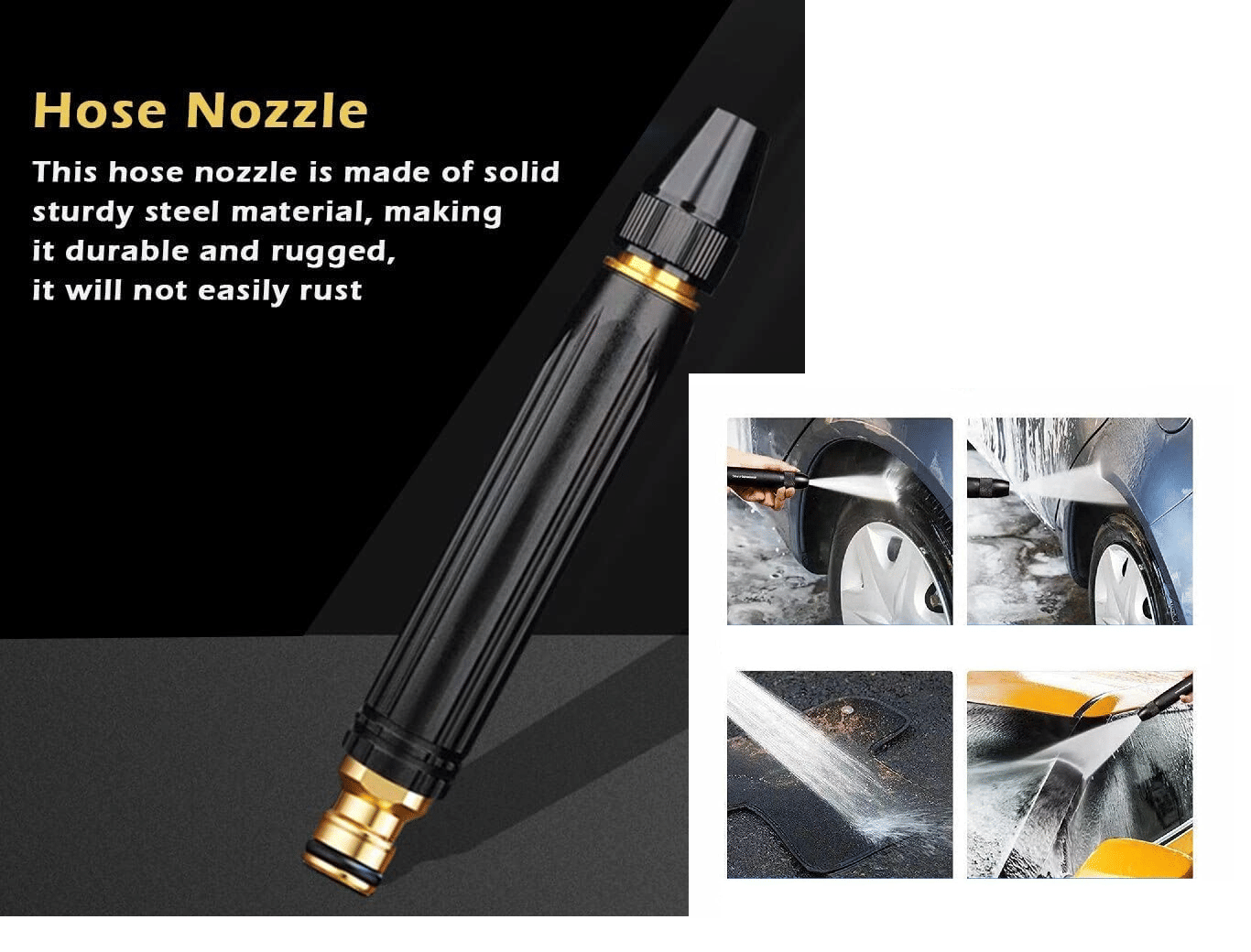 Water Spray Gun For Car Wash Bike Washing Gun For 1/2" Hose Pipe High Pressure Water Guns Nozzle Adjustable Car Washer Gun Brass Jet Water Spray Nozzle For Garden With 3 Connecter     			Water Spray Gun For Car Wash Bike Washing Gun For 1/2" Hose Pipe High Pressure Water Guns Nozzle Adjustable Car Washer Gun Brass Jet Water Spray Nozzle For Garden With 3 Connecter