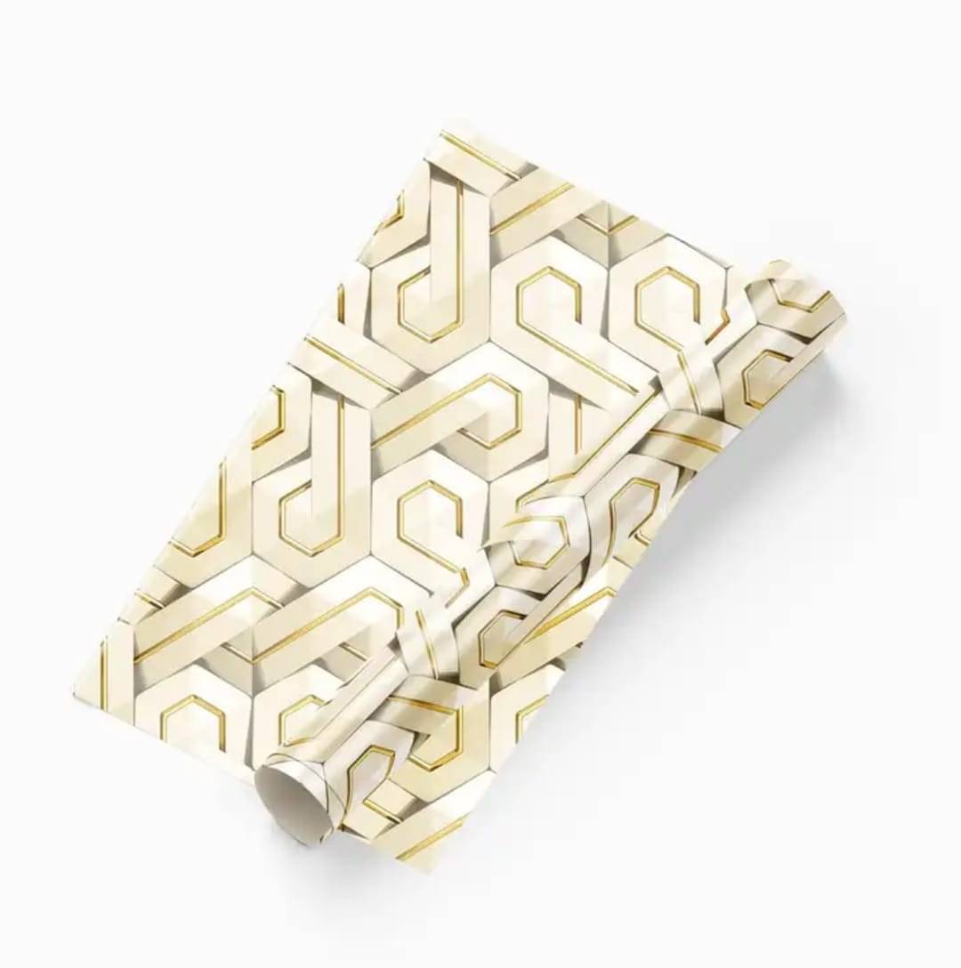 ZAPPYPOP White & Gold Geometric Self Adhesive Wallpaper – 45 x 500 cm (Pack of 1) ZAPPYPOP White & Gold Geometric Self Adhesive Wallpaper – 45 x 500 cm (Pack of 1)