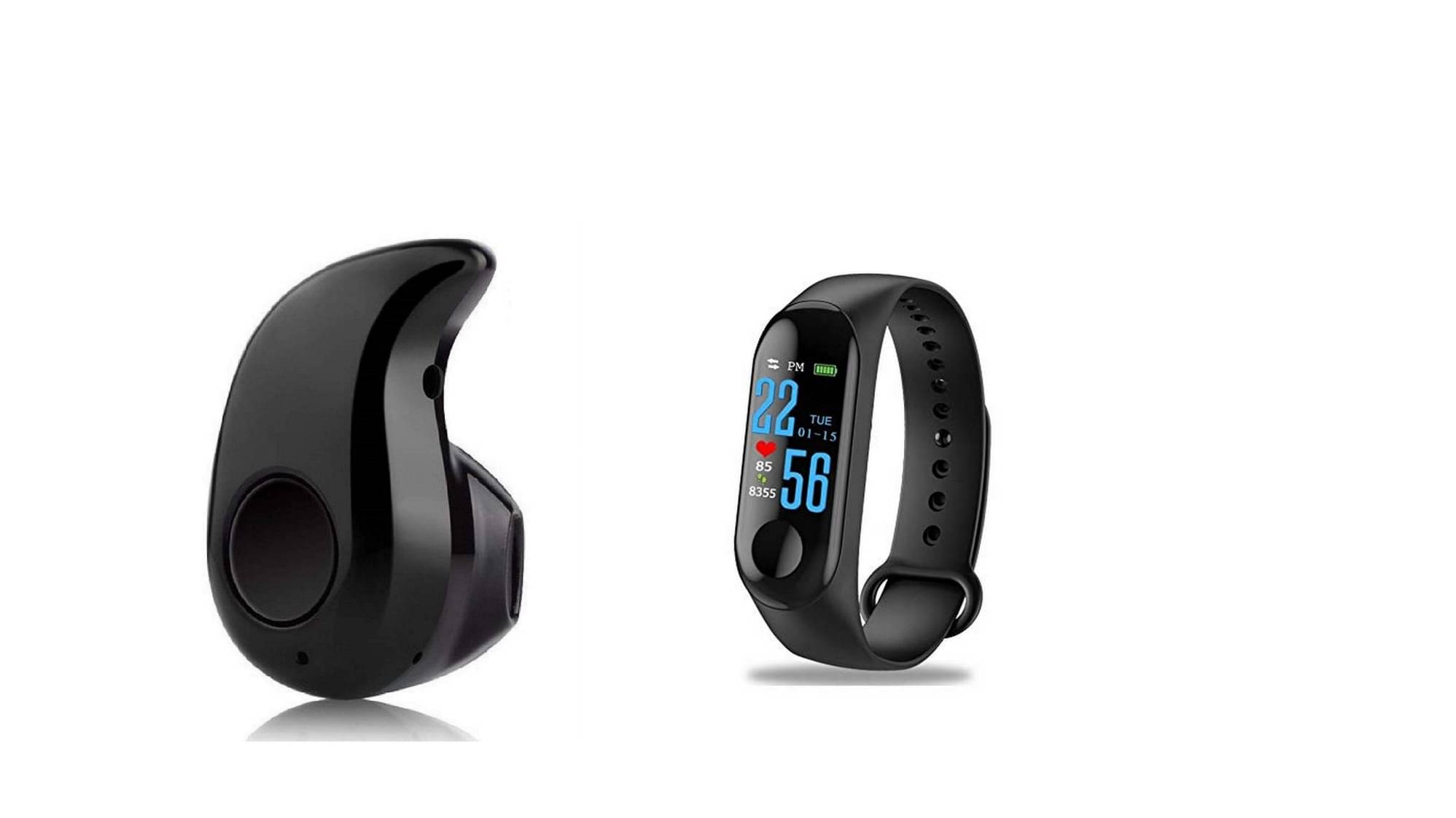     			ZuZu Mini Kaju Bluetooth Headset With Mic & Smart Fitness Band