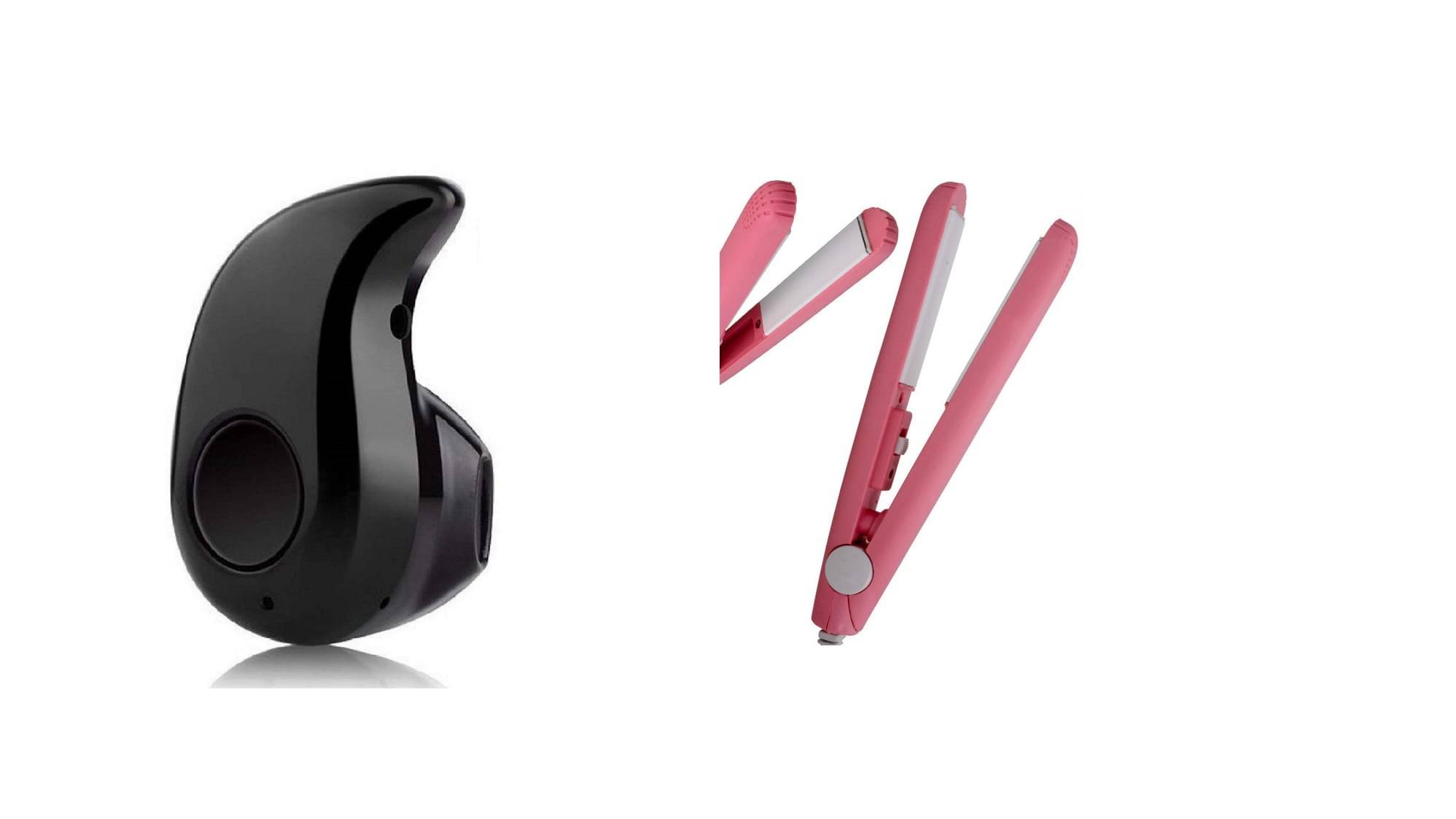 ZuZu Mini Kaju Bluetooth Headset With Mic & Mini Hair Straightener     			ZuZu Mini Kaju Bluetooth Headset With Mic & Mini Hair Straightener