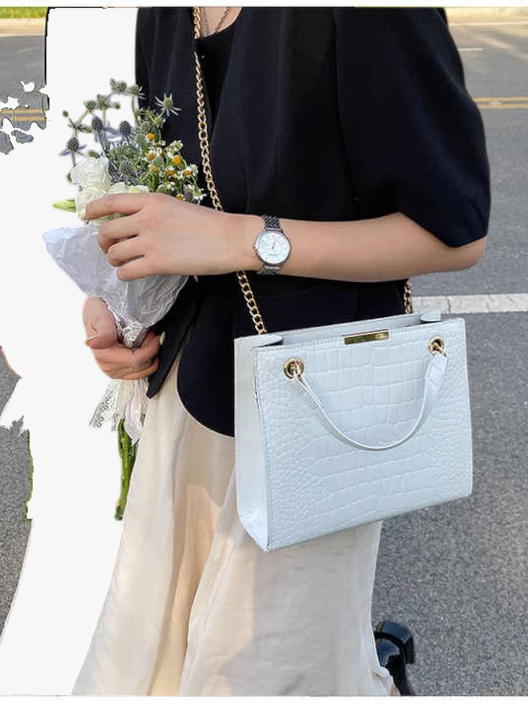     			gufrina Shoulder Bag PU Set of 1 ( White )