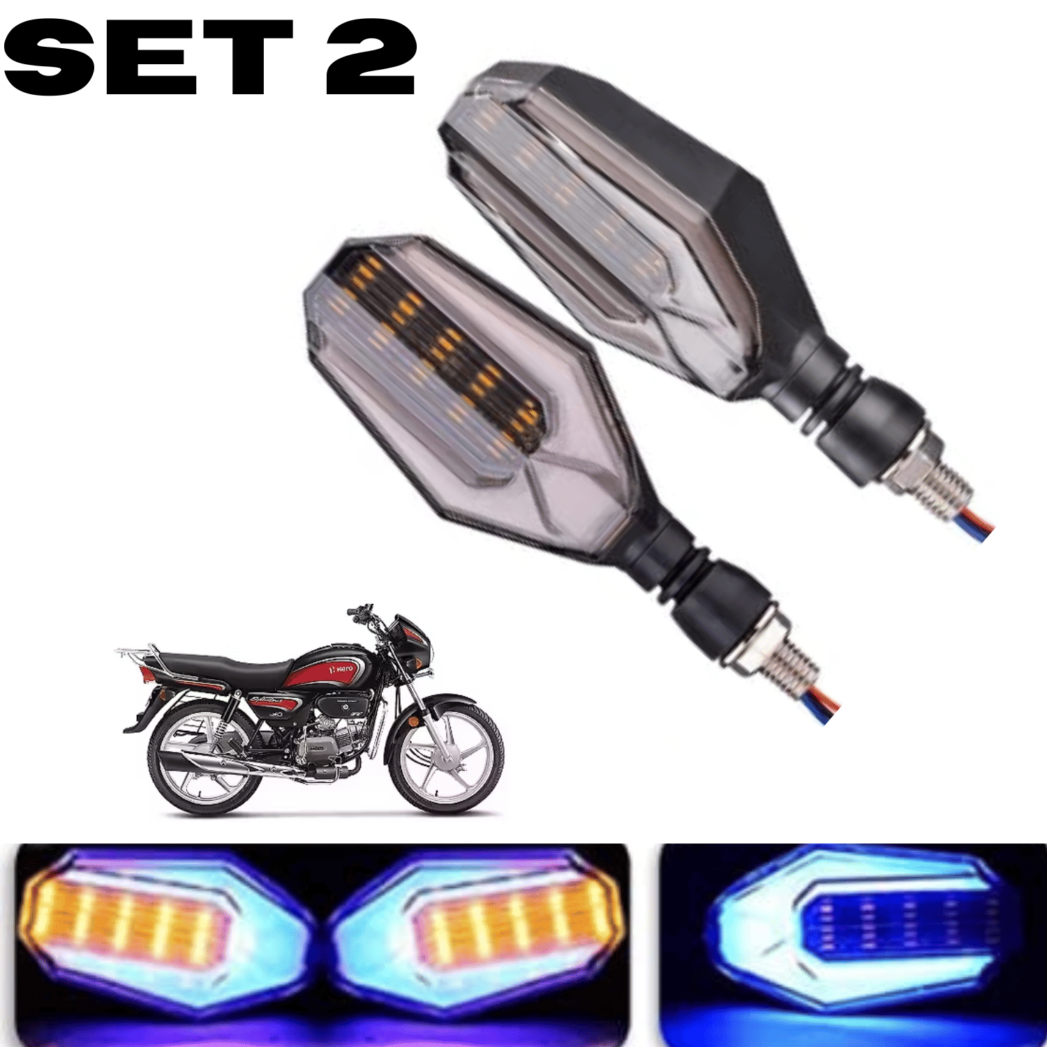     			AKSMIT Indicator Light For All Bike Make ( Pack of 2 )