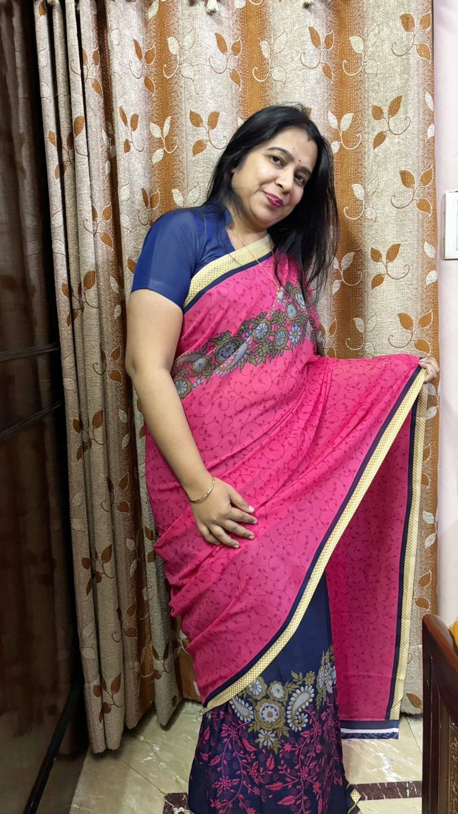 ANAND SAREES Georgette Printed Ilkal Saree With Unstitched Blouse Piece ( PINK ) ANAND SAREES Georgette Printed Ilkal Saree With Unstitched Blouse Piece ( PINK )