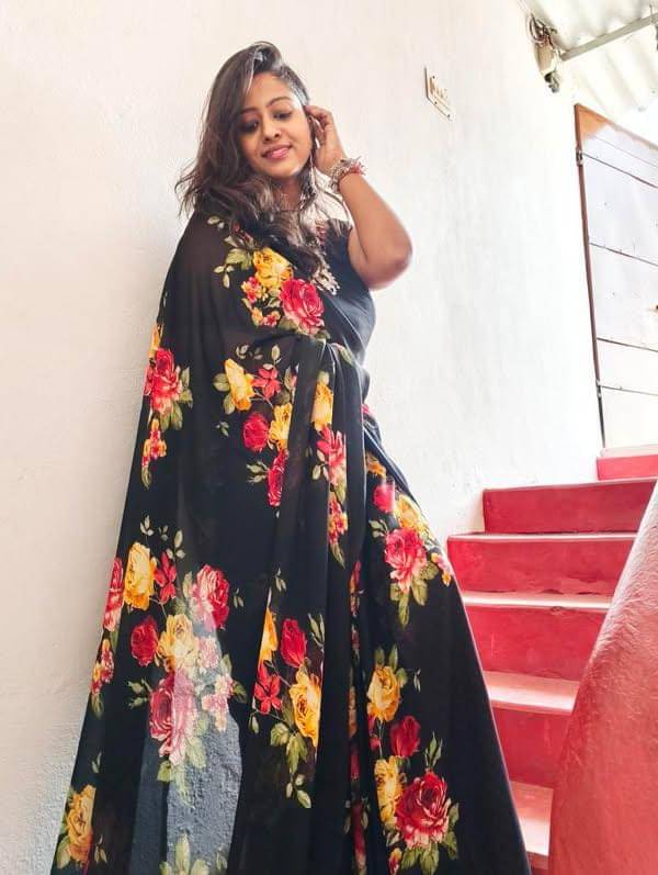 ANAND SAREES Georgette Printed Ilkal Saree With Unstitched Blouse Piece ( BLACK ) ANAND SAREES Georgette Printed Ilkal Saree With Unstitched Blouse Piece ( BLACK )