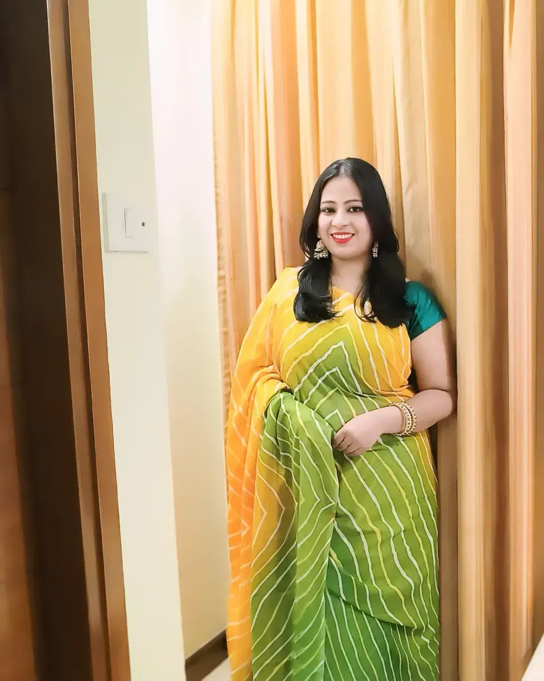     			ANAND SAREES Georgette Printed Ilkal Saree With Unstitched Blouse Piece ( YELLOW )