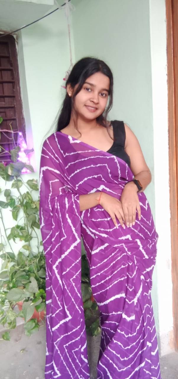    			ANAND SAREES Georgette Printed Ilkal Saree With Unstitched Blouse Piece ( Purple )
