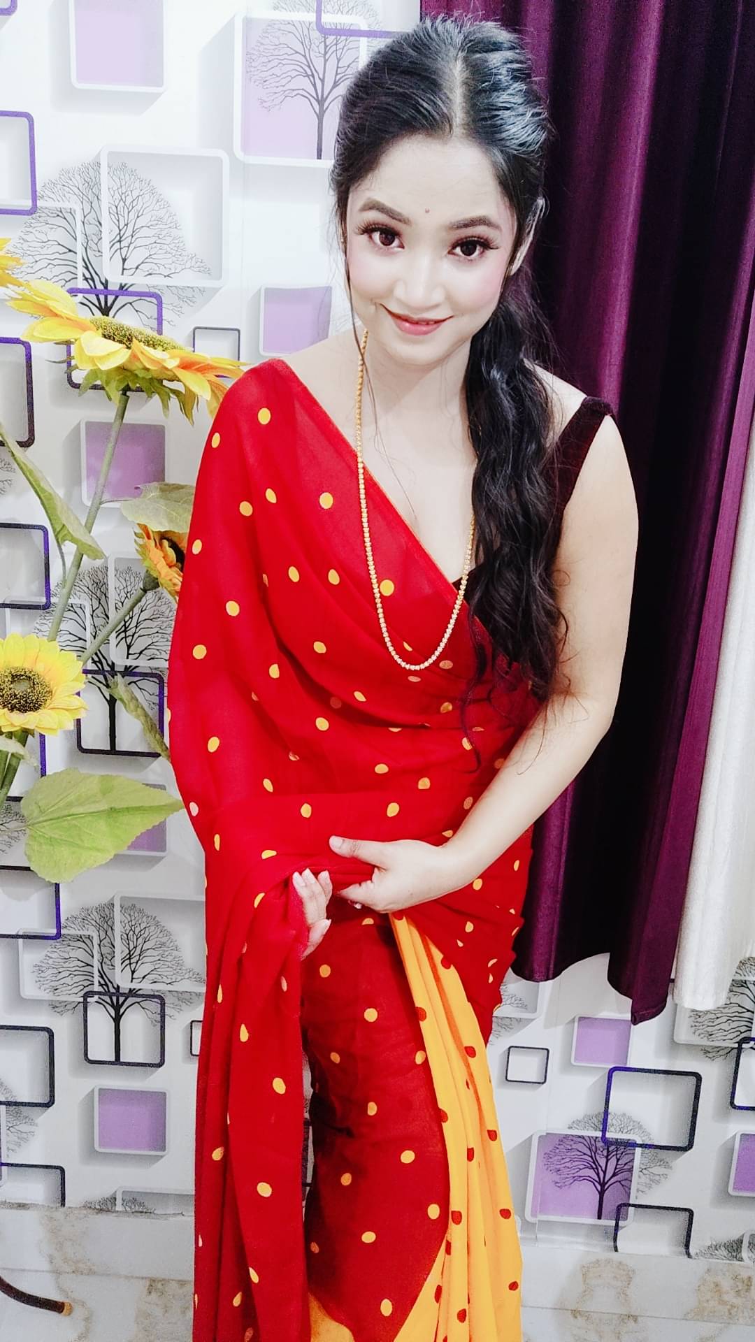     			ANAND SAREES Georgette Printed Ilkal Saree With Unstitched Blouse Piece ( Red )