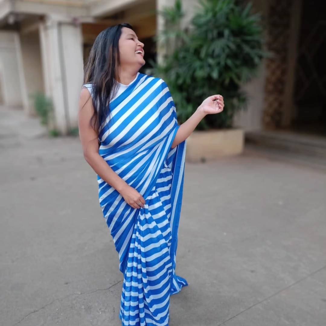 ANAND SAREES Georgette Printed Ilkal Saree With Unstitched Blouse Piece ( BLUE )     			ANAND SAREES Georgette Printed Ilkal Saree With Unstitched Blouse Piece ( BLUE )